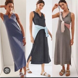 maeve linen tie back maxi dress Anthropologie Maeve 1X Plaid Linen Tie-Back Maxi Dress Bohemian Pink White NWT